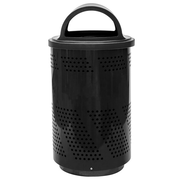 Ex-Cell Kaiser Arena-Perforated Outdoor 51-Gal. Receptacle, Black Gloss ARENA-X51 BLK - main